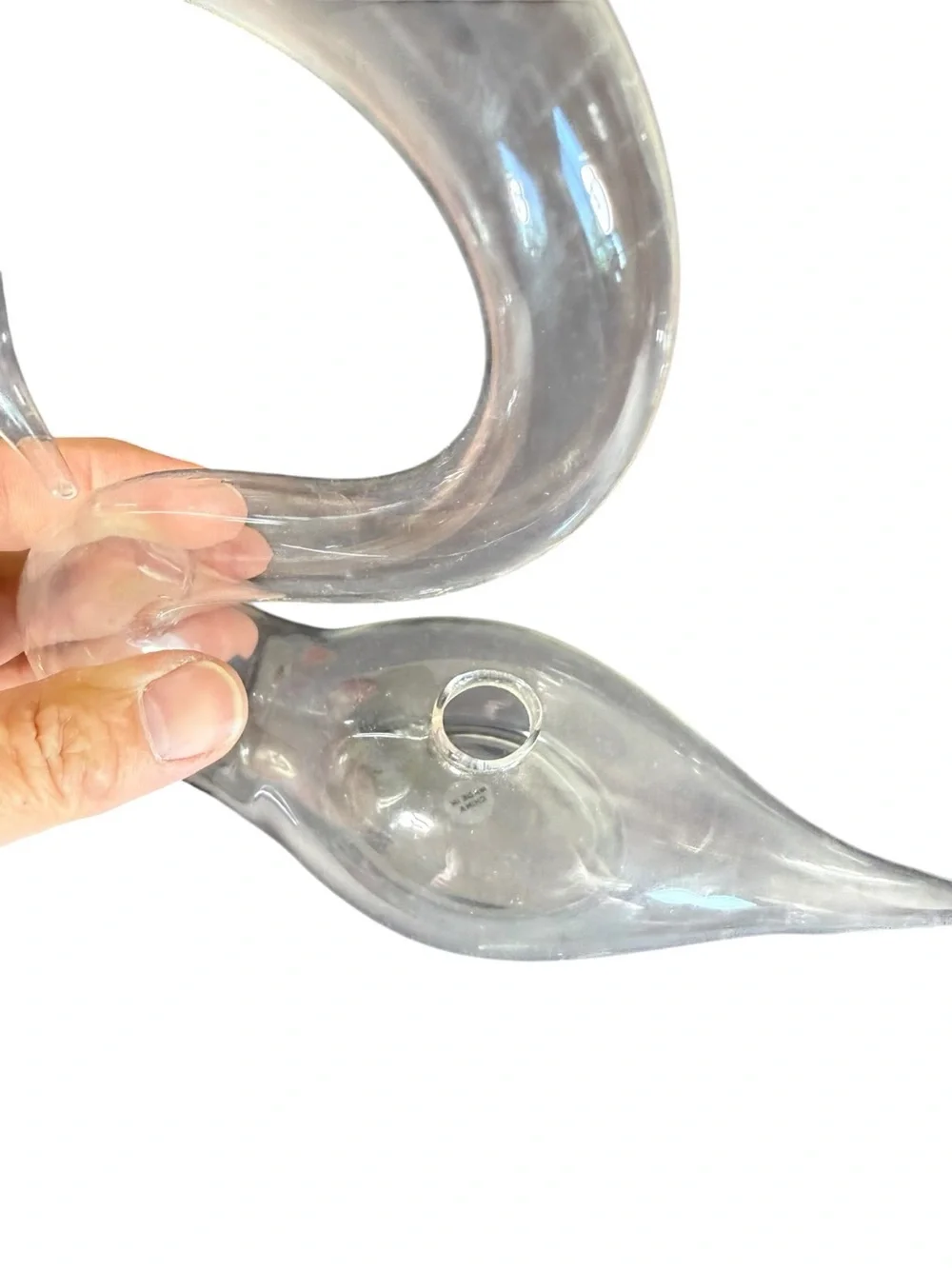 Glass Swan Flower Vases Set of Two